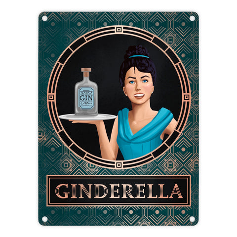 Ginderella Gin Metallschild für Gin-Liebhaber