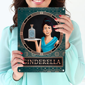 Ginderella Gin Metallschild für Gin-Liebhaber