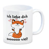 Ich liebe dich soooooo viel Kaffeebecher mit niedlichem Fuchs