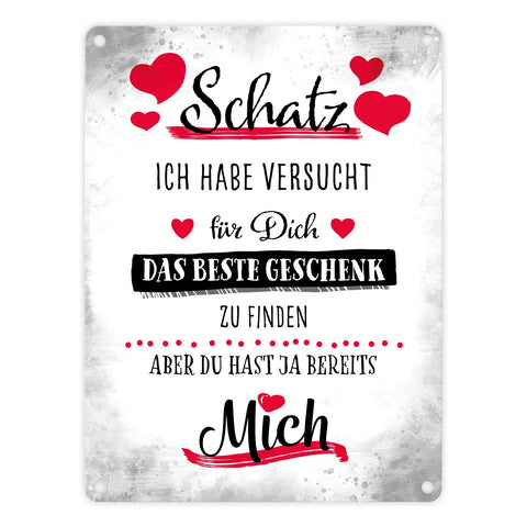 Bestes Geschenk für Schatz zum Valentinstag Metallschild