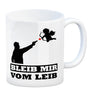 Bleib mir vom Leib Kaffeebecher mit Amor Motiv