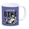 As hot as my Bike Kaffeebecher mit coolem Motorradfahrer Motiv in lila