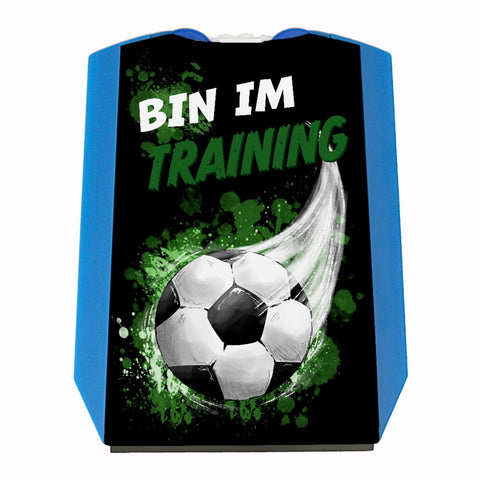 Bin im Training Fußball Parkscheibe mit 2 Einkaufswagenchips