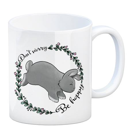 Don't worry be hoppy Kaffeebecher mit süßem Hoppelhasen