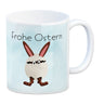 Frohe Ostern Kaffeebecher mit lustigem Osterhasen in Eierschale