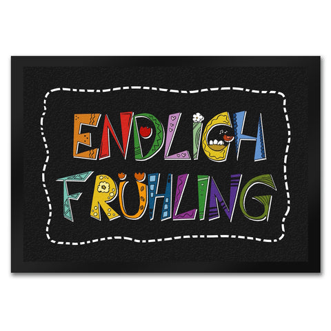 Endlich Frühling Fußmatte in bunten Farben