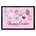 Happy Easter Ostern Fußmatte mit Ostereier-Motiv in rosa