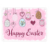 Happy Easter Ostern Metallschild mit Ostereier-Motiv in rosa