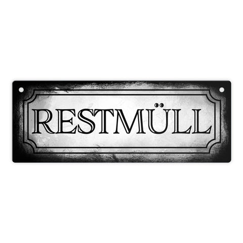 Restmüll Metallschild für die Mülltrennung im Used Look