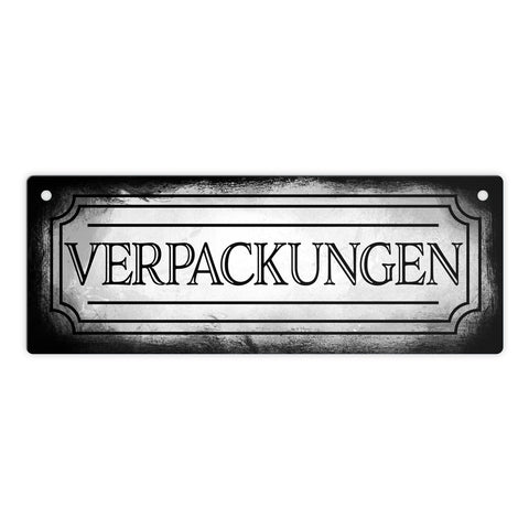 Verpackungen Metallschild für die Mülltrennung im Used Look