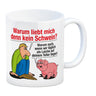 Kaffeebecher zum Thema Fleischesser und Vegetarier mit Schweine Motiv