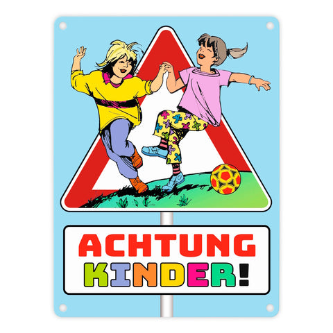 Warnschild Achtung Kinder Metallschild zum Thema Verkehrssicherheit