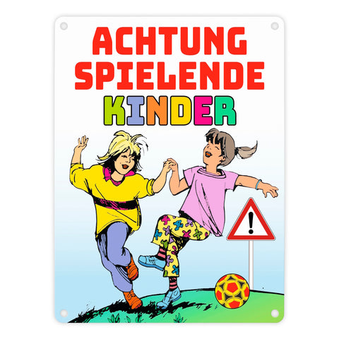 Warnschild Achtung spielende Kinder Metallschild zum Thema Verkehrssicherheit