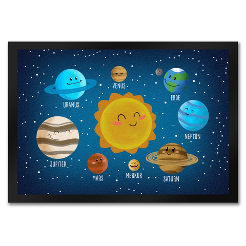 Sonnensystem Fußmatte mit niedlichen Planeten