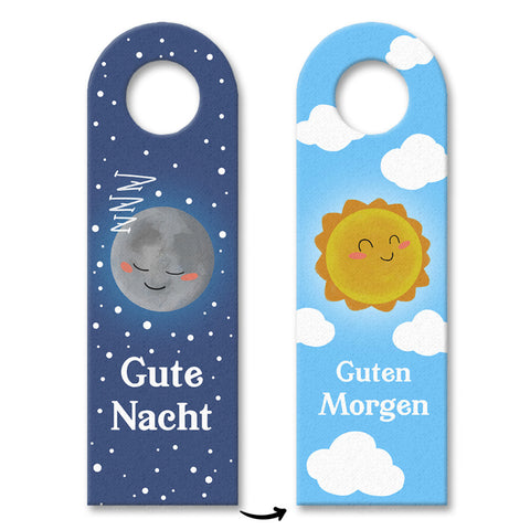 Gute Nacht - guten Morgen Mond und Sonne Türhänger