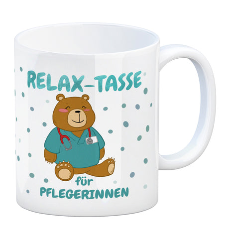 Relax Tasse für Pflegerinnen Kaffeebecher mit süßem Bären-Motiv