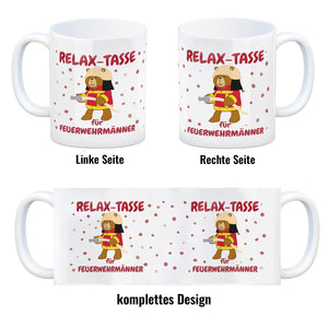 Relax Tasse für Feuerwehrmänner Kaffeebecher mit coolem Bären-Motiv