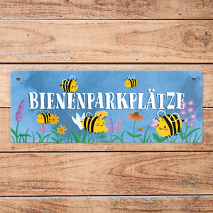 Bienenparkplätze Metallschild mit niedlichen Bienen