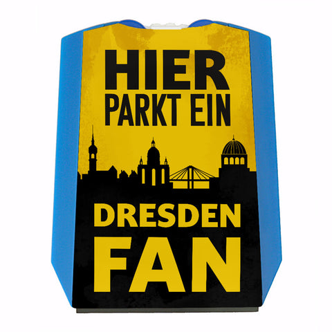 Hier parkt ein Dresden Fan Parkscheibe in Gelb Schwarz