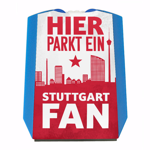 Hier parkt ein Stuttgart Fan Parkscheibe in Rot Weiß