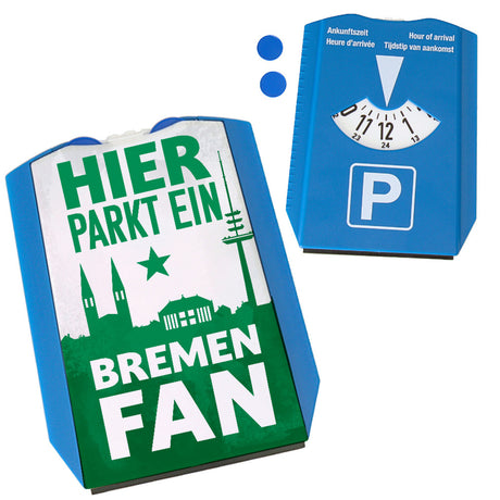 Hier parkt ein Bremen Fan Parkscheibe in Grün Weiß