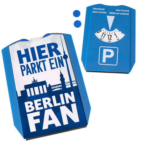 Hier parkt ein Berlin Fan Parkscheibe in Blau Weiß