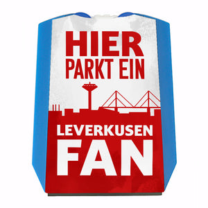 Hier parkt ein Leverkusen Fan Parkscheibe in Rot Weiß