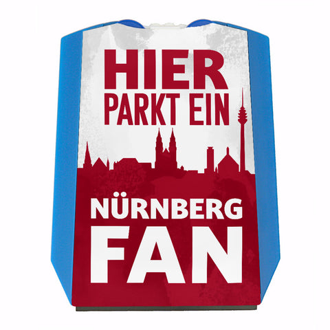 Hier parkt ein Nürnberg Fan Parkscheibe in Rot Weiß