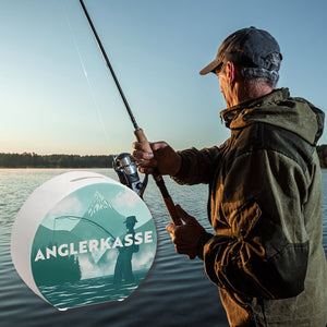 Anglerkasse Spardose mit Anglermotiv für Angler