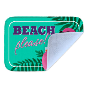 Beach please Badematte mit coolem Flamingo mit Sonnenbrille