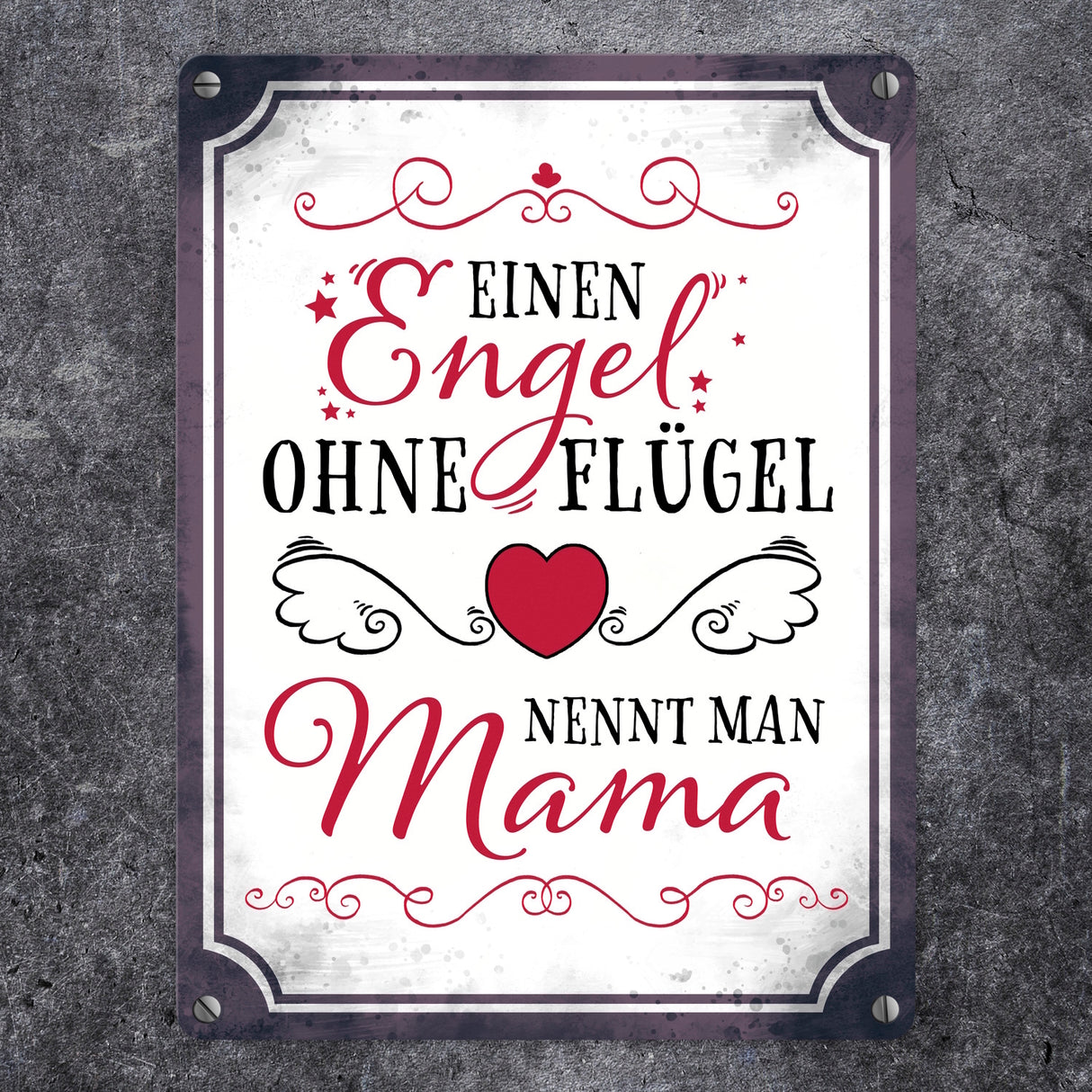 Einen Engel ohne Flügel nennt man Mama Metallschild