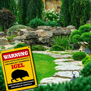 Warnung dieser Garten wird beschützt von einem Igel Metallschild in 15x20 cm