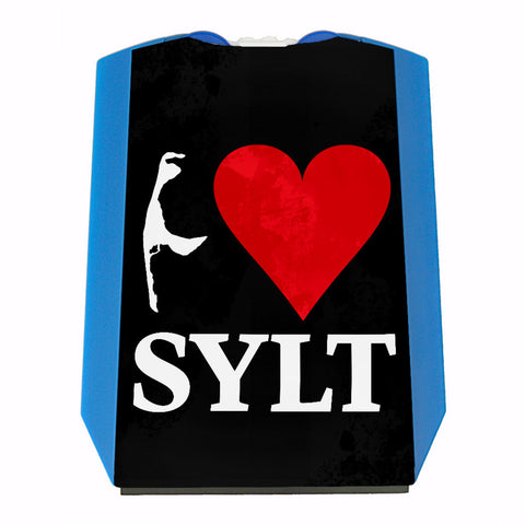 I love Sylt Parkscheibe mit Herz und Inselsilhouette und 2 Einkaufswagenchips