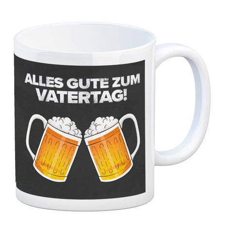 Alles gute zum Vatertag Kaffeebecher mit prostenden Bierkrügen