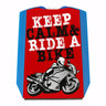 Keep calm & ride a bike Parkscheibe mit Motorrad Motiv in rot