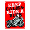 Keep calm & ride a bike Metallschild zum Thema Motorrad fahren