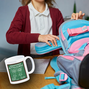 Mittelschule Kaffeebecher für die weiterführende Schule im Tafellook