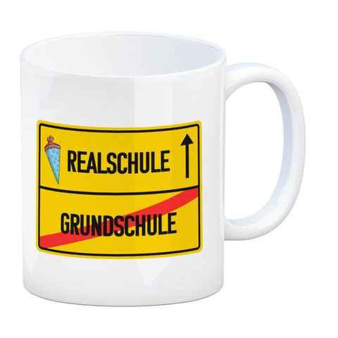 Realschule Ortsschild Kaffeebecher zur Einschulung