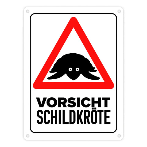 Vorsicht Schildkröte Metallschild mit Schildkröten Silhouette