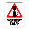 Vorsicht Katze Metallschild mit Katzen Silhouette