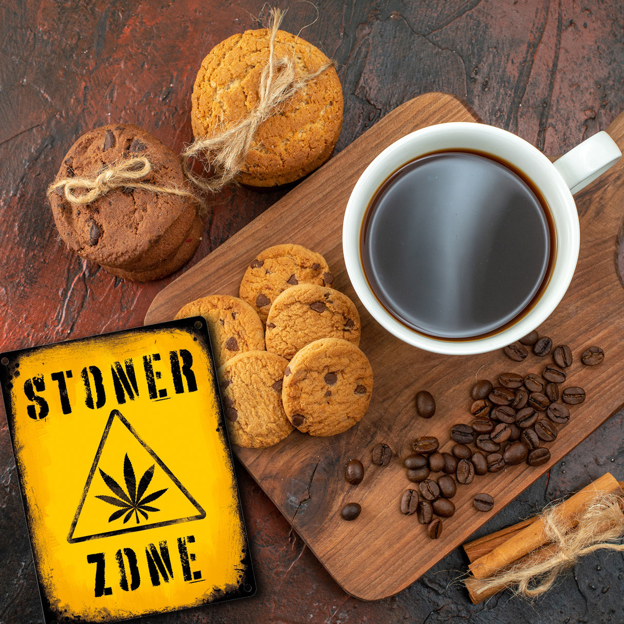 Stoner Zone Metallschild mit Marihuanablatt