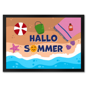 Hallo Sommer Fußmatte mit Strandmotiv