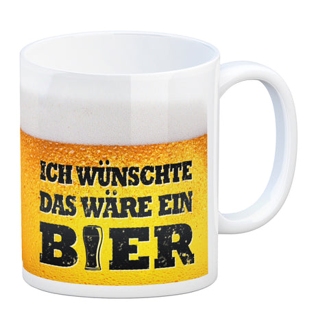 Ich wünschte das wäre ein Bier Kaffeebecher mit Biermotiv