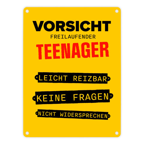 Vorsicht freilaufender Teenager Metallschild