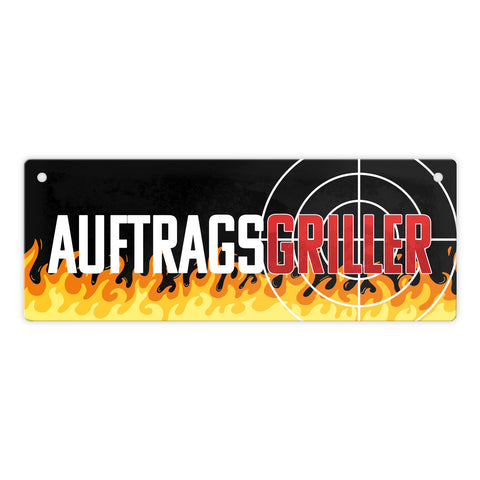 Auftragsgriller Fadenkreuz Metallschild für den Grill