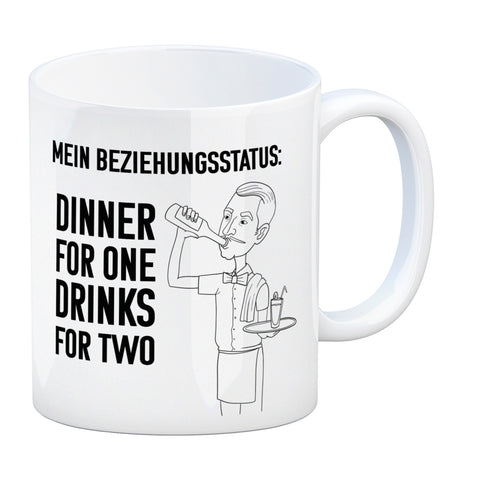 Beziehungsstatus: Dinner for one, Drinks for two Kaffeebecher