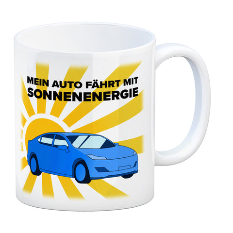 Mein Auto fährt mit Sonnenenergie Kaffeebecher