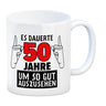 Witziger Kaffeebecher für den 50. Geburtstag mit Motiv: Gutes Aussehen