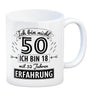 Witziger Kaffeebecher für den 50. Geburtstag mit Motiv: Erfahrung