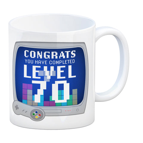 Witziger Kaffeebecher für den 70. Geburtstag mit Motiv: Gamer